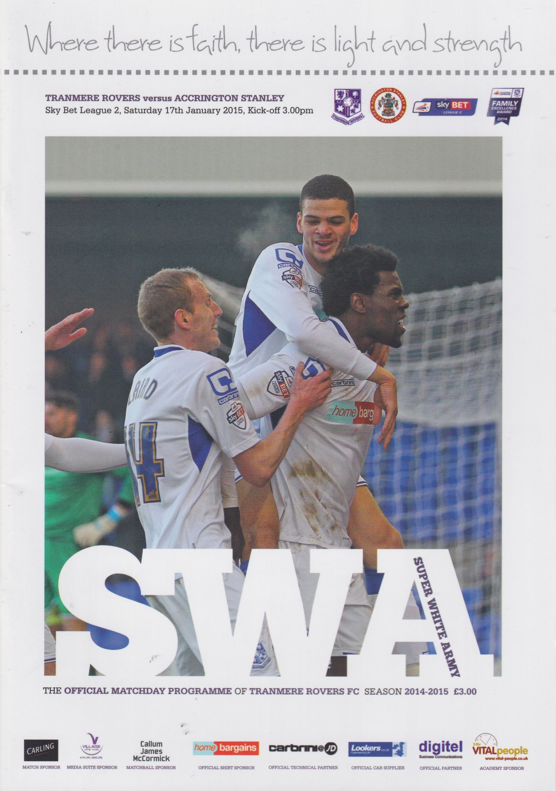 Tranmere Rovers v Accrington Stanley match programme